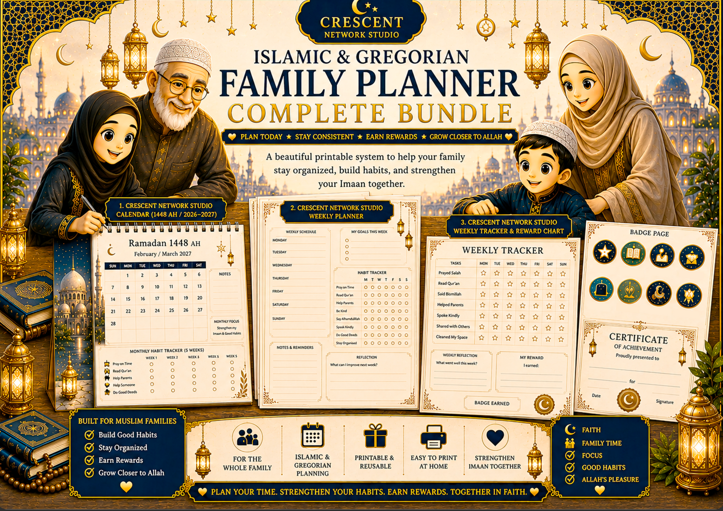 Printable - Islamic Family Planner. Complete Bundle
