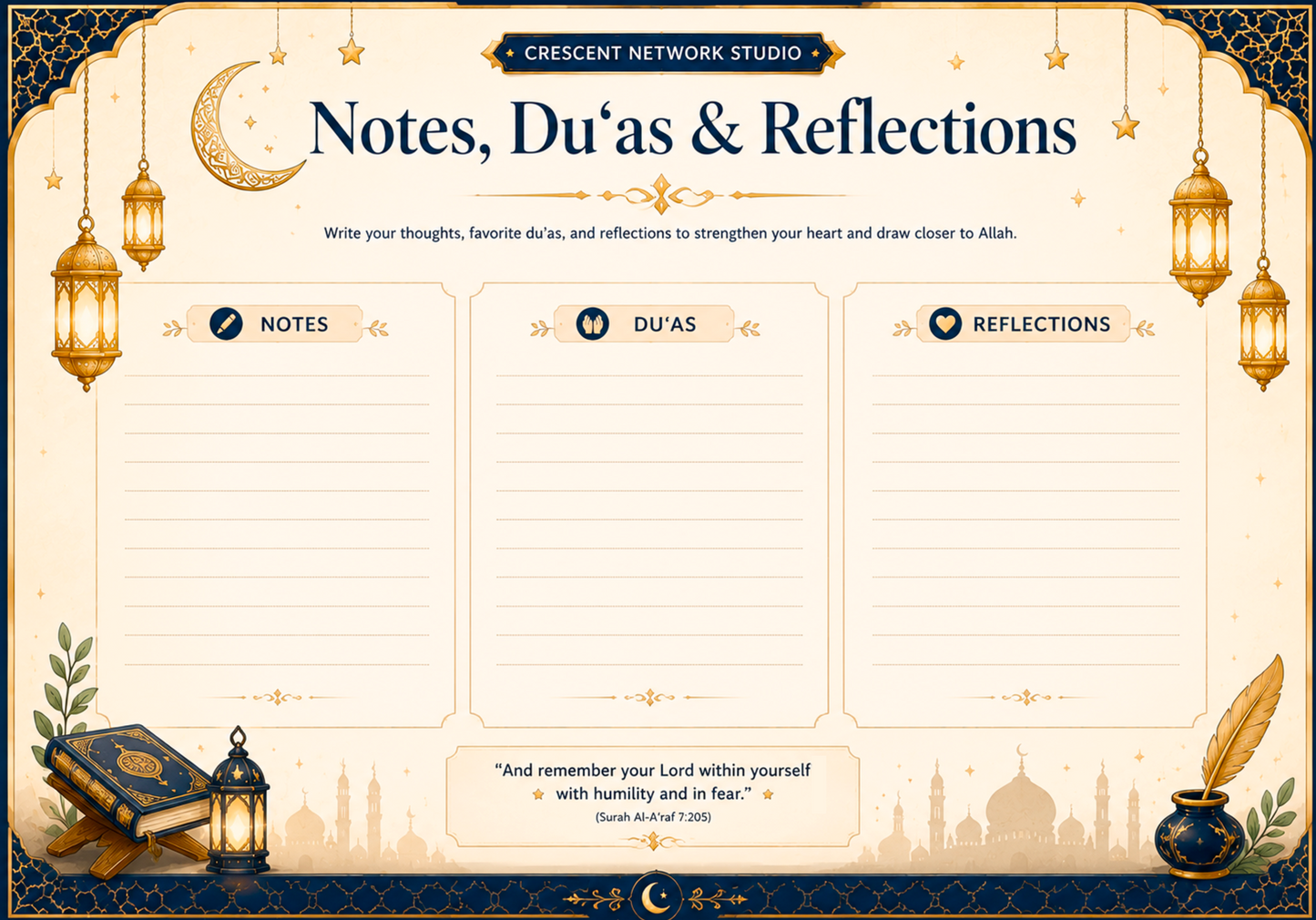 Printable - Islamic Family Planner. Complete Bundle