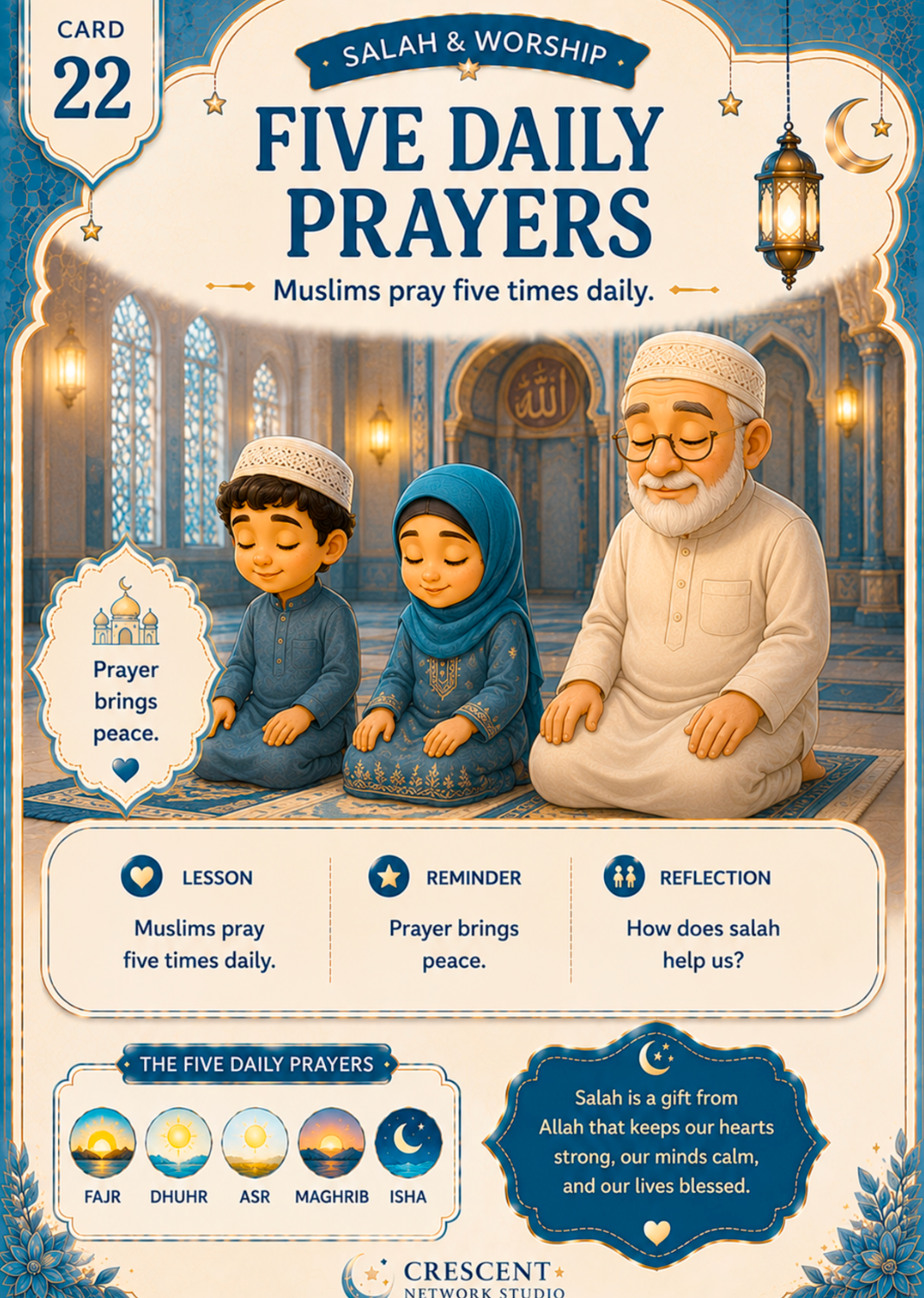 Digital + Printable - 100 Flash Cards. Islamic values & Good Manners